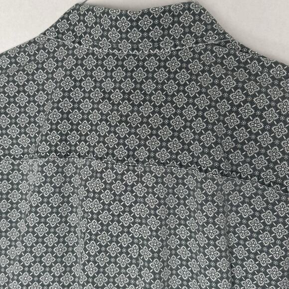 J.Crew VTG Men's M Button Down Cotton Shirt Gray White Geometric Print Hong Kong - Picture 5 of 9